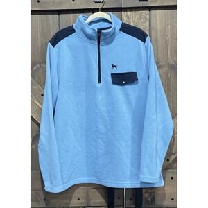 The Black Dog Outfitters Quarter Zip Fleece Sweater Light Blue Navy‎ Men's L